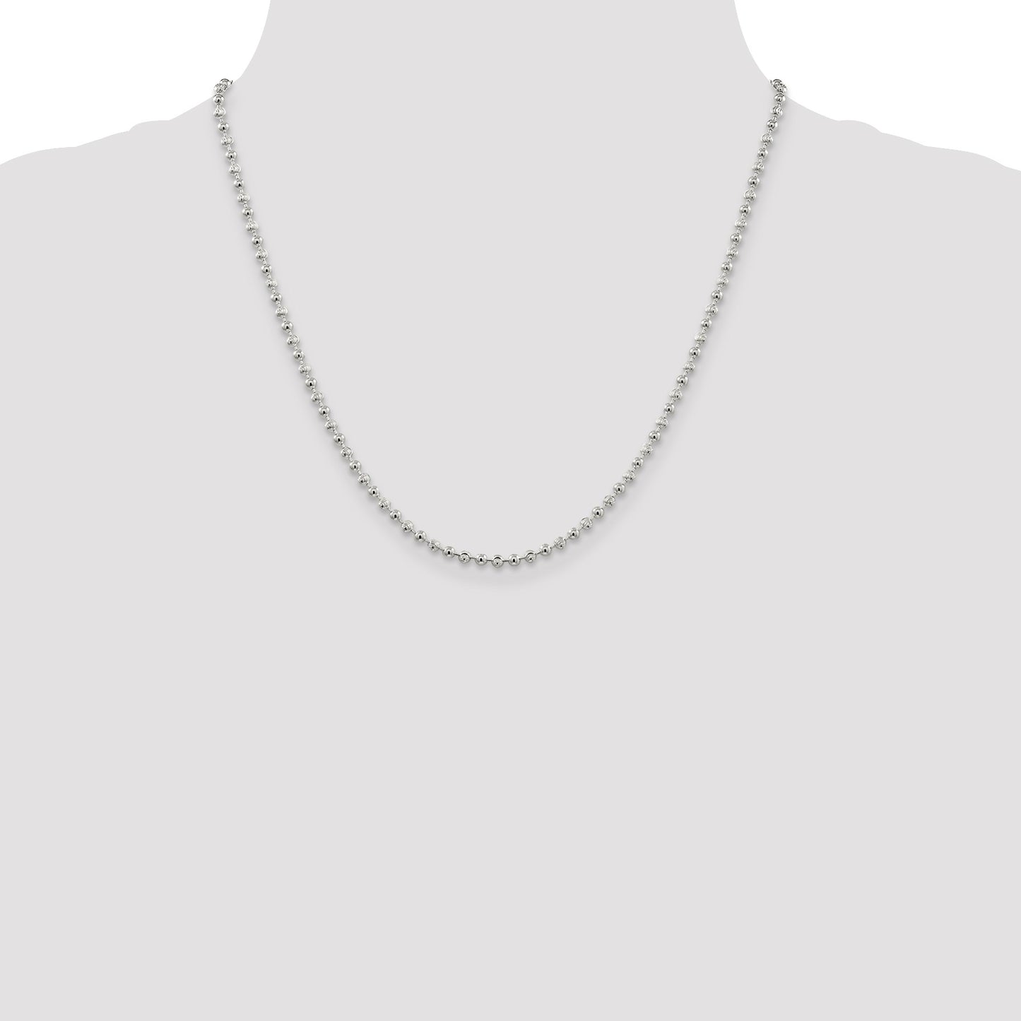 Sterling Silver 3mm Fancy Beaded Chain