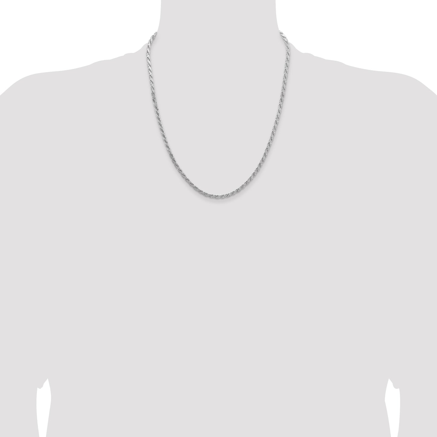 Sterling Silver 3.65mm Flat Rope Chain