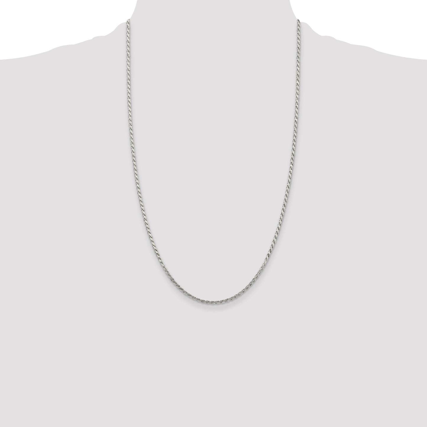 Sterling Silver 2.25mm Flat Rope Chain
