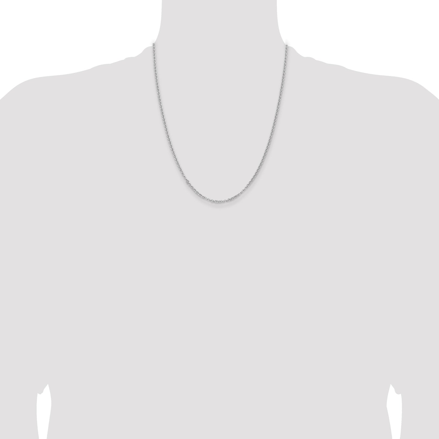 Sterling Silver Rhodium-plated 2.8mm Rolo Chain
