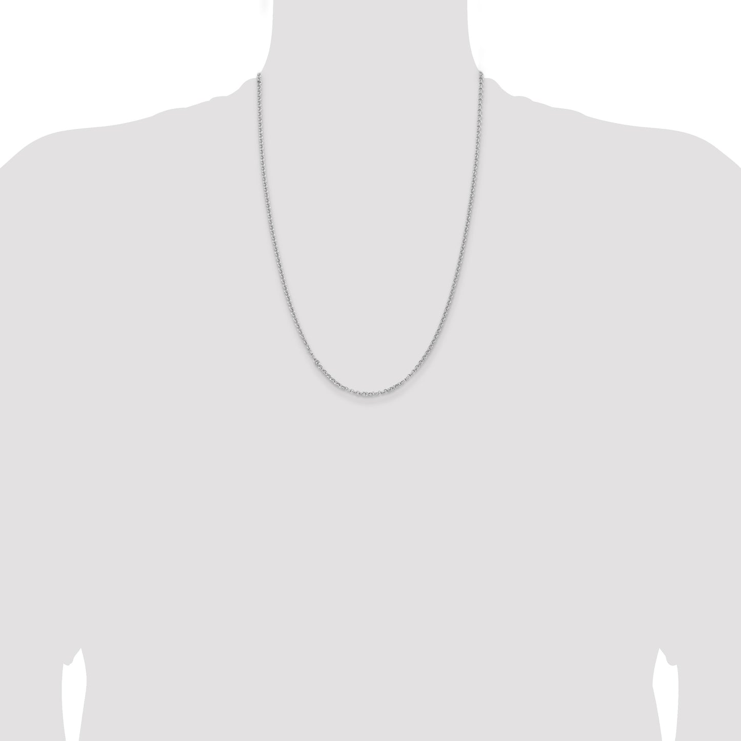 Sterling Silver Rhodium-plated 2.8mm Rolo Chain