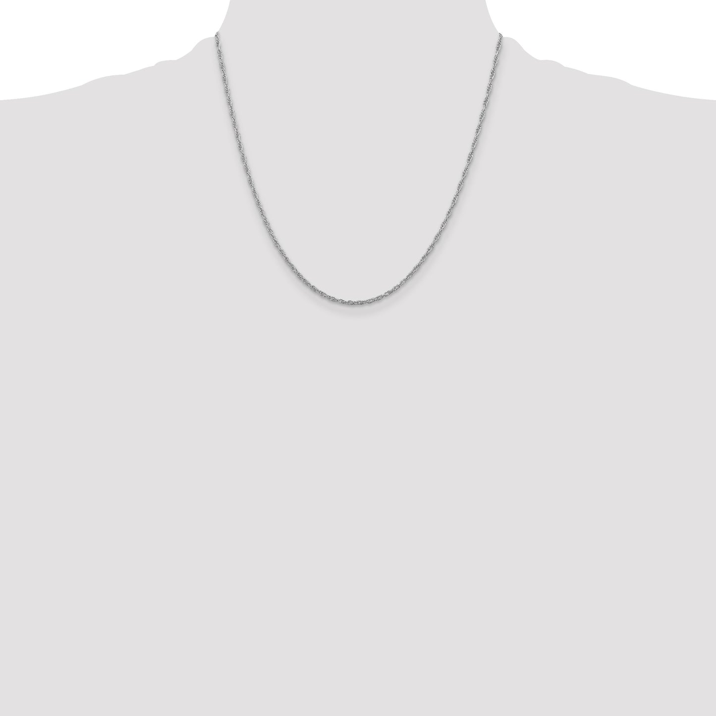 Sterling Silver Rhodium-plated 2mm Loose Rope Chain