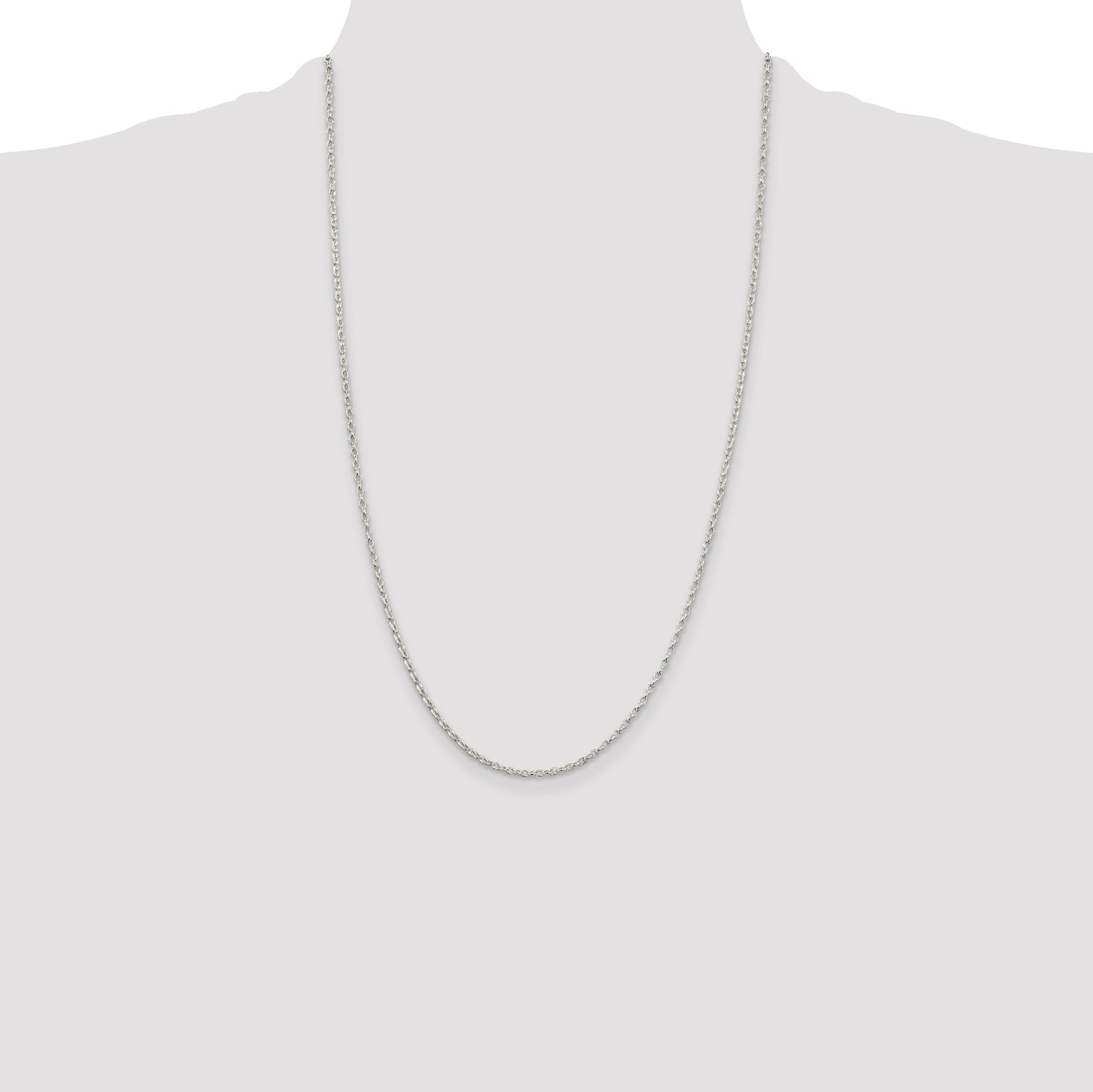 Sterling Silver 1.6mm Oval Fancy Rolo Chain