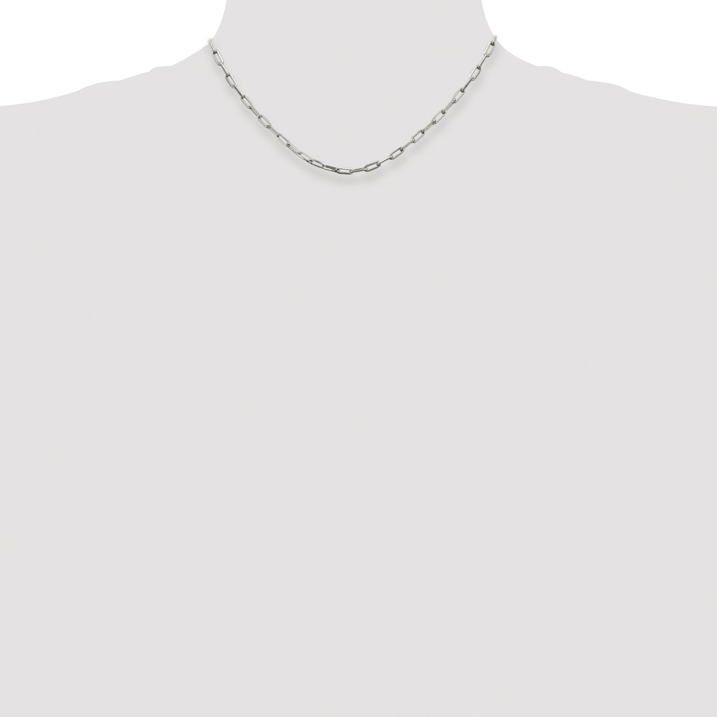 Sterling Silver Rhodium-plated 3.25mm Elongated Open Link Chain