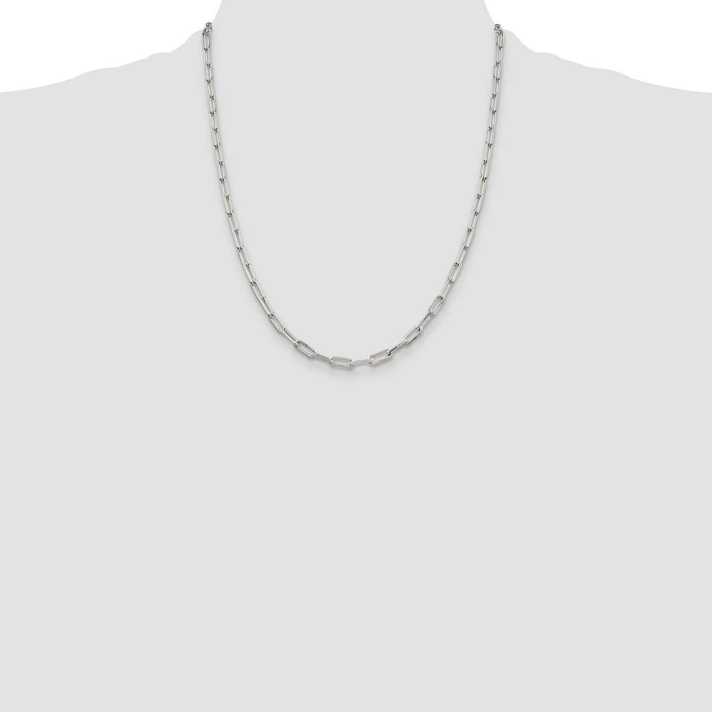 Sterling Silver 4.25mm Elongated Open Link Chain