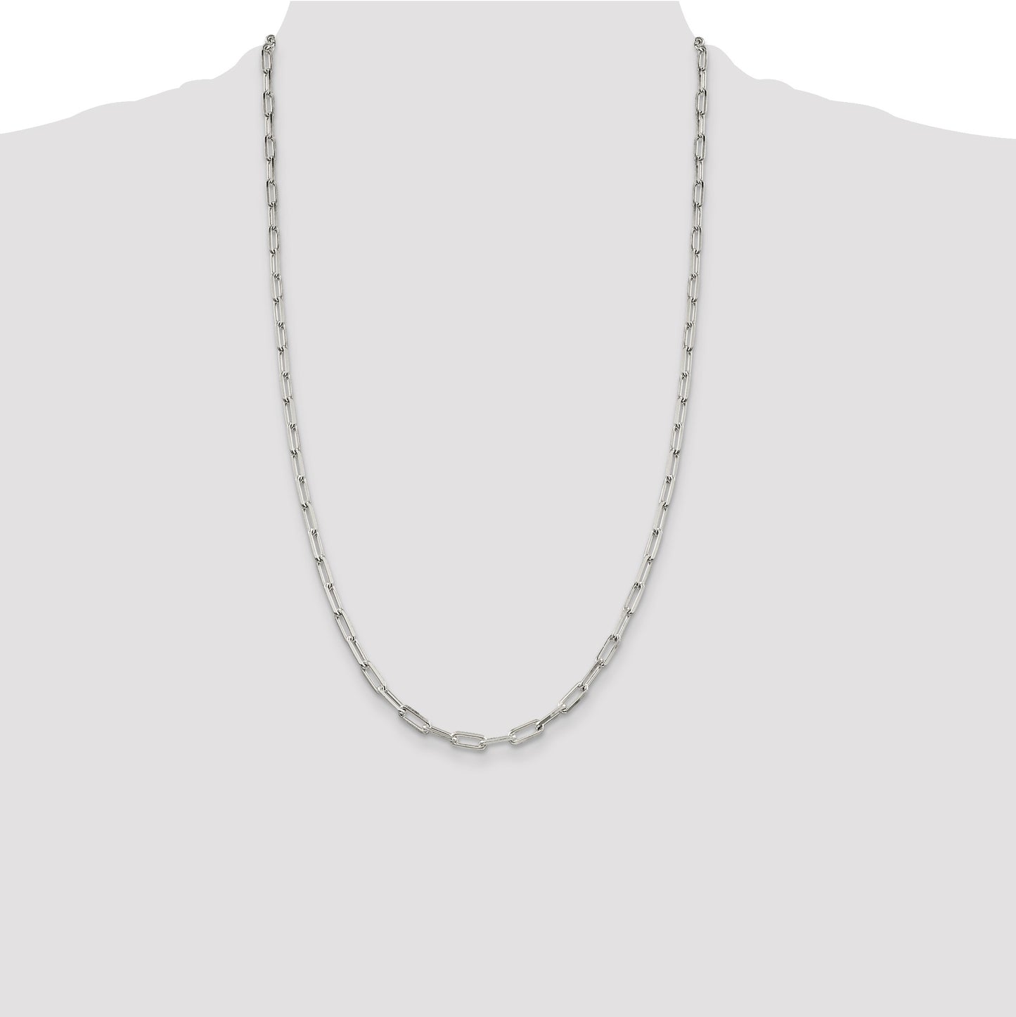 Sterling Silver 4.25mm Elongated Open Link Chain