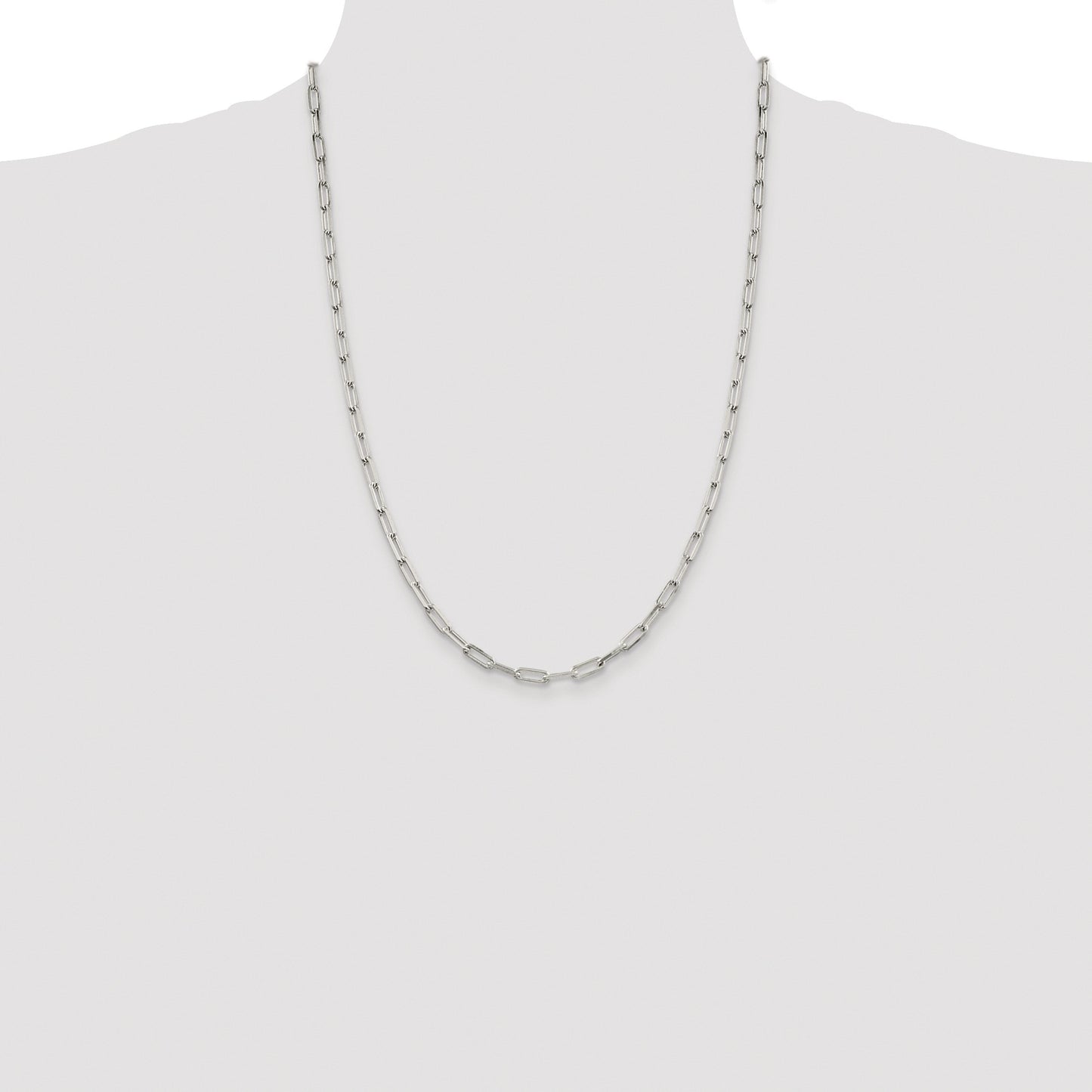 Sterling Silver Rhodium-plated 4.25mm Elongated Open Link Chain