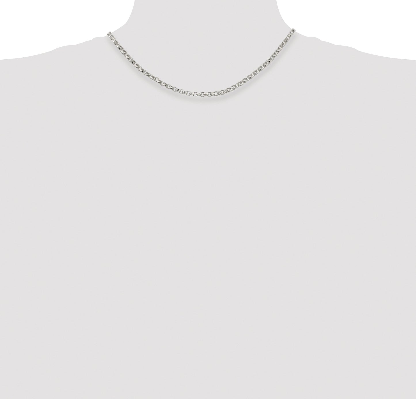 Sterling Silver Rhodium-plated 4mm Rolo Chain