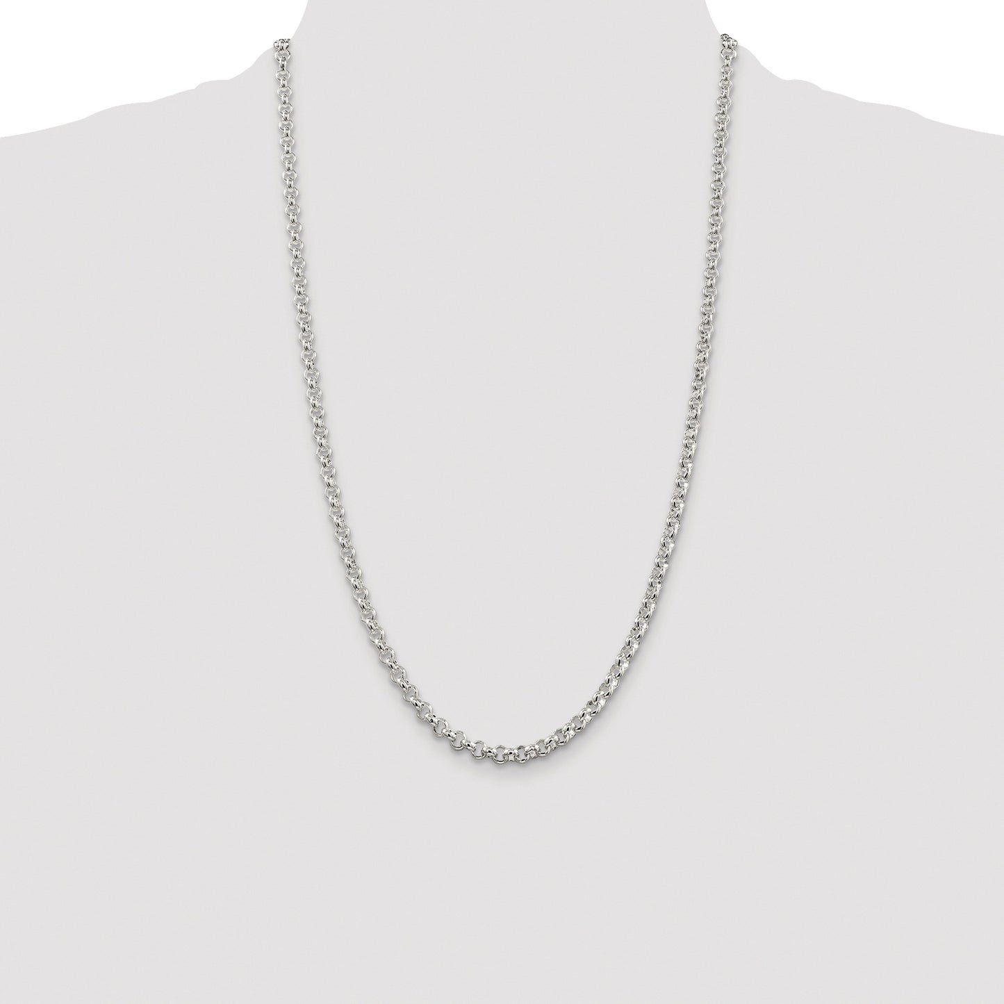 Sterling Silver Rhodium-plated 4.6mm Rolo Chain