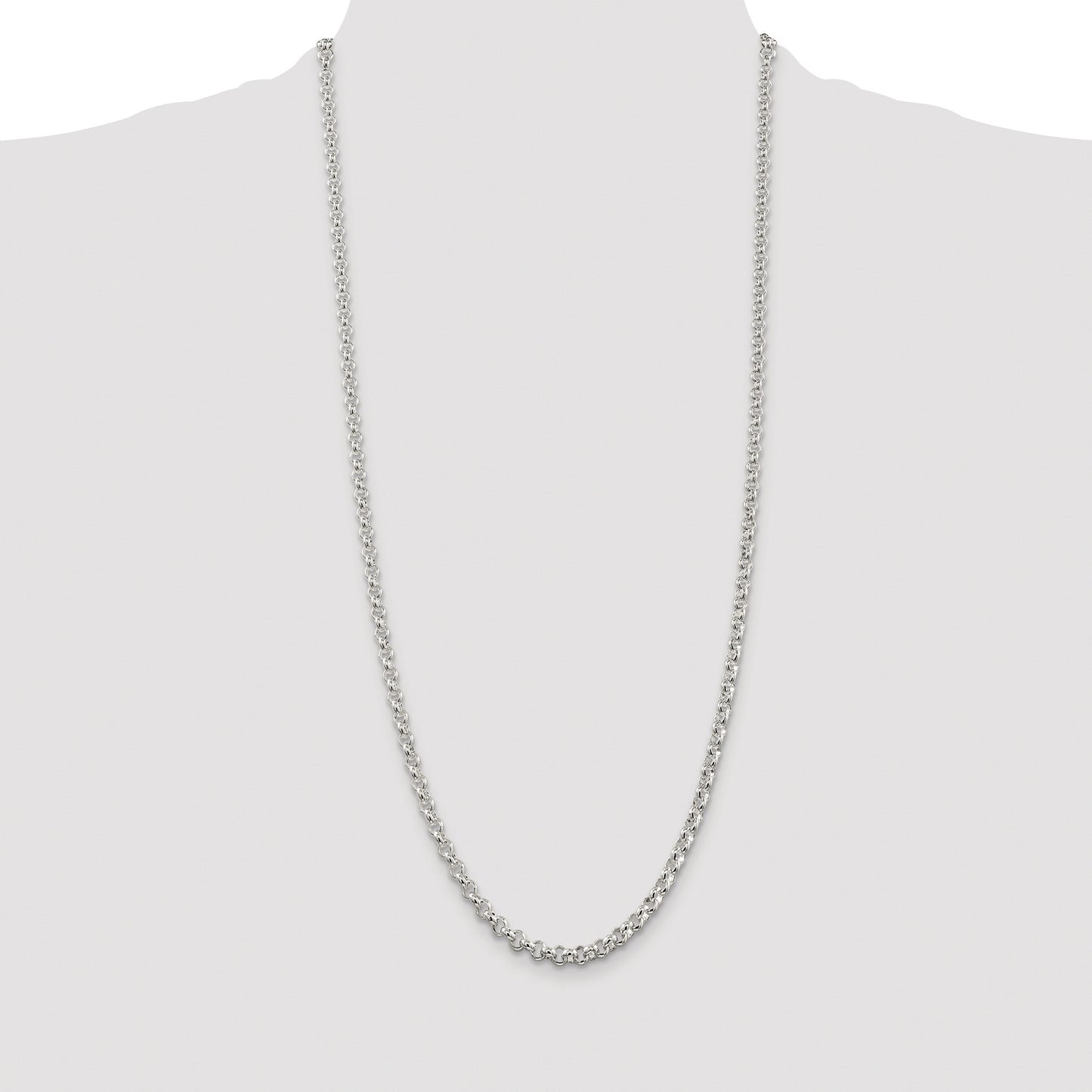 Sterling Silver Rhodium-plated 4.6mm Rolo Chain