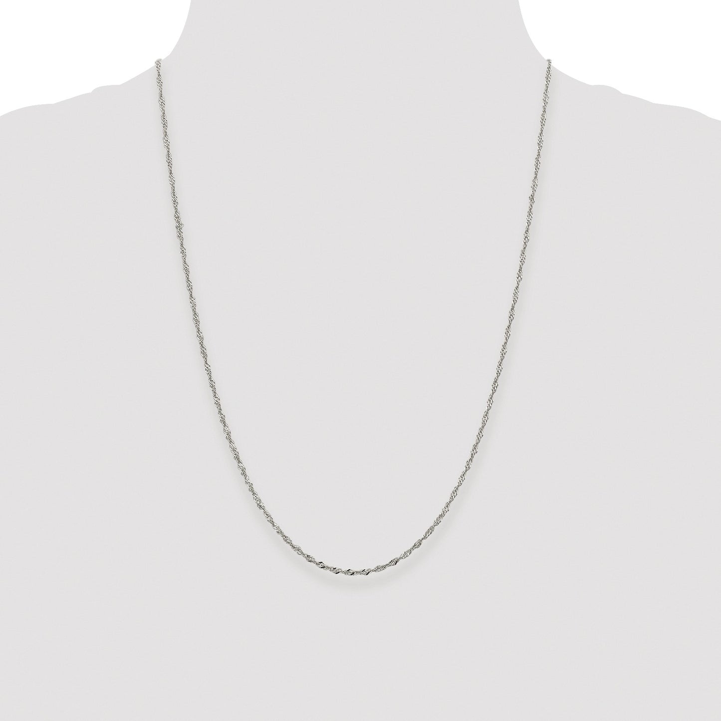 Sterling Silver Rhodium-plated 2mm Singapore Chain