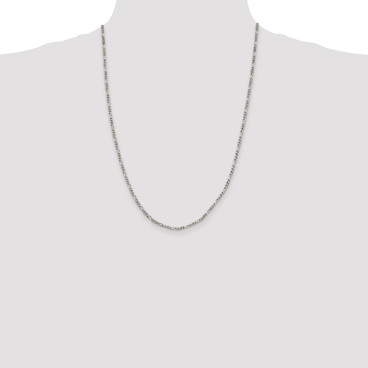 Sterling Silver 2.5mm Figaro Chain