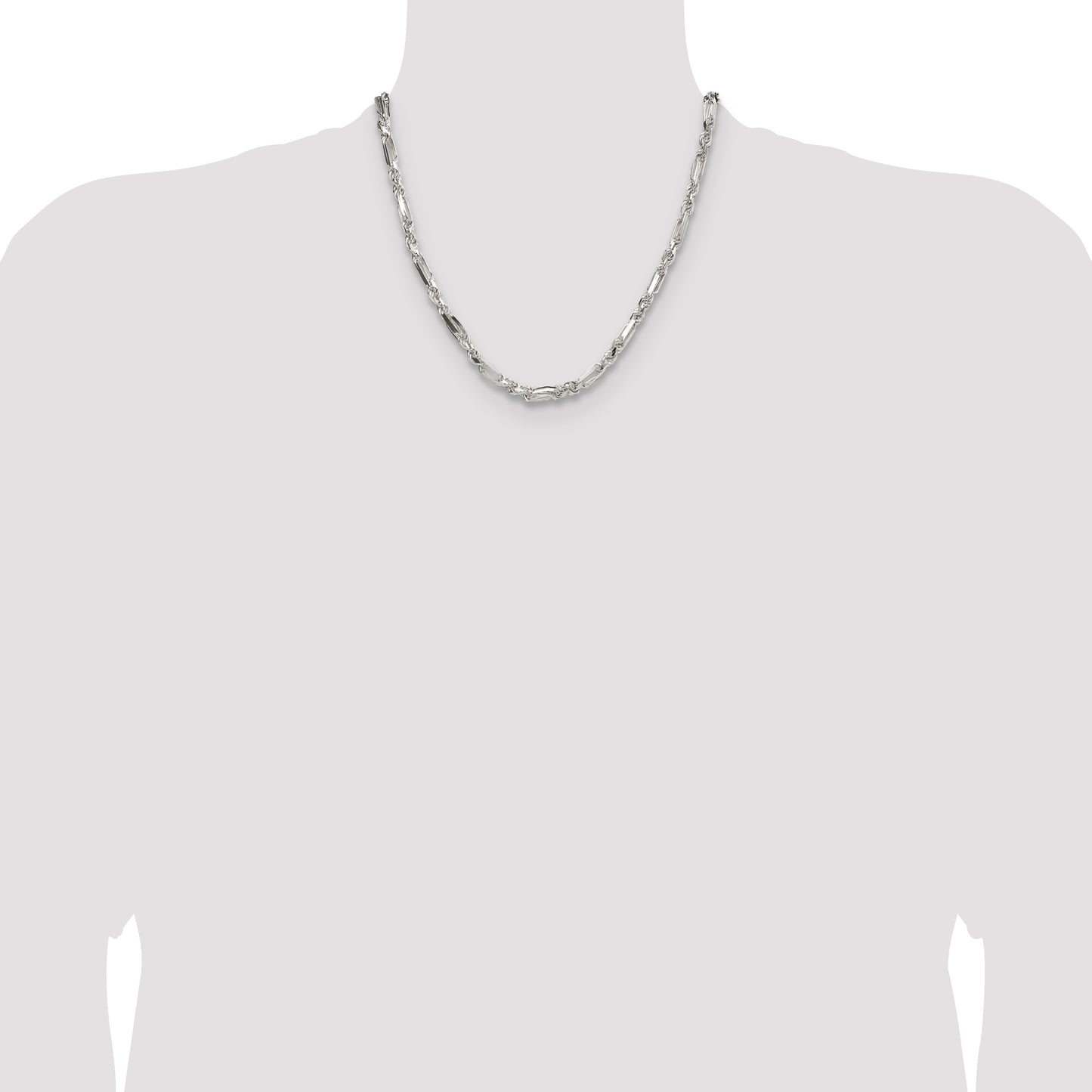 Sterling Silver 4.75mm D/C Figarope Chain