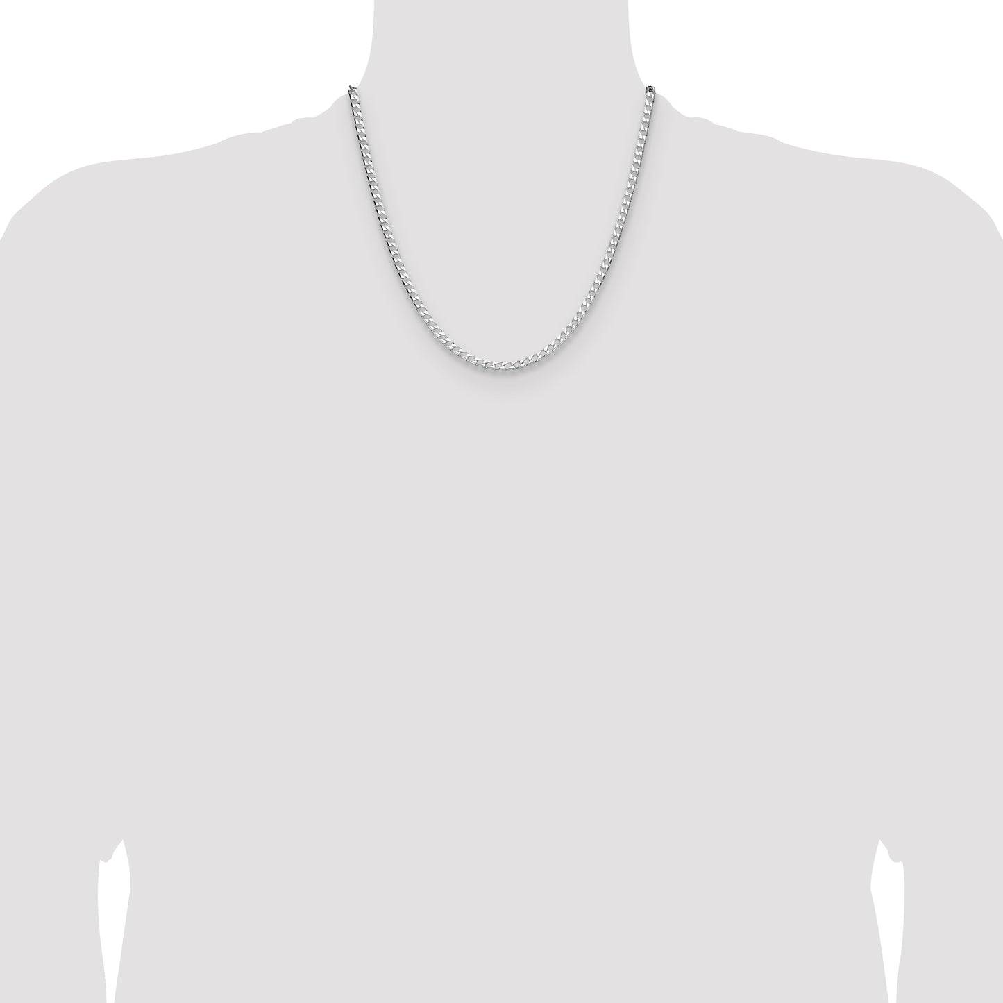 Sterling Silver 3.25mm D/C Square Curb Chain
