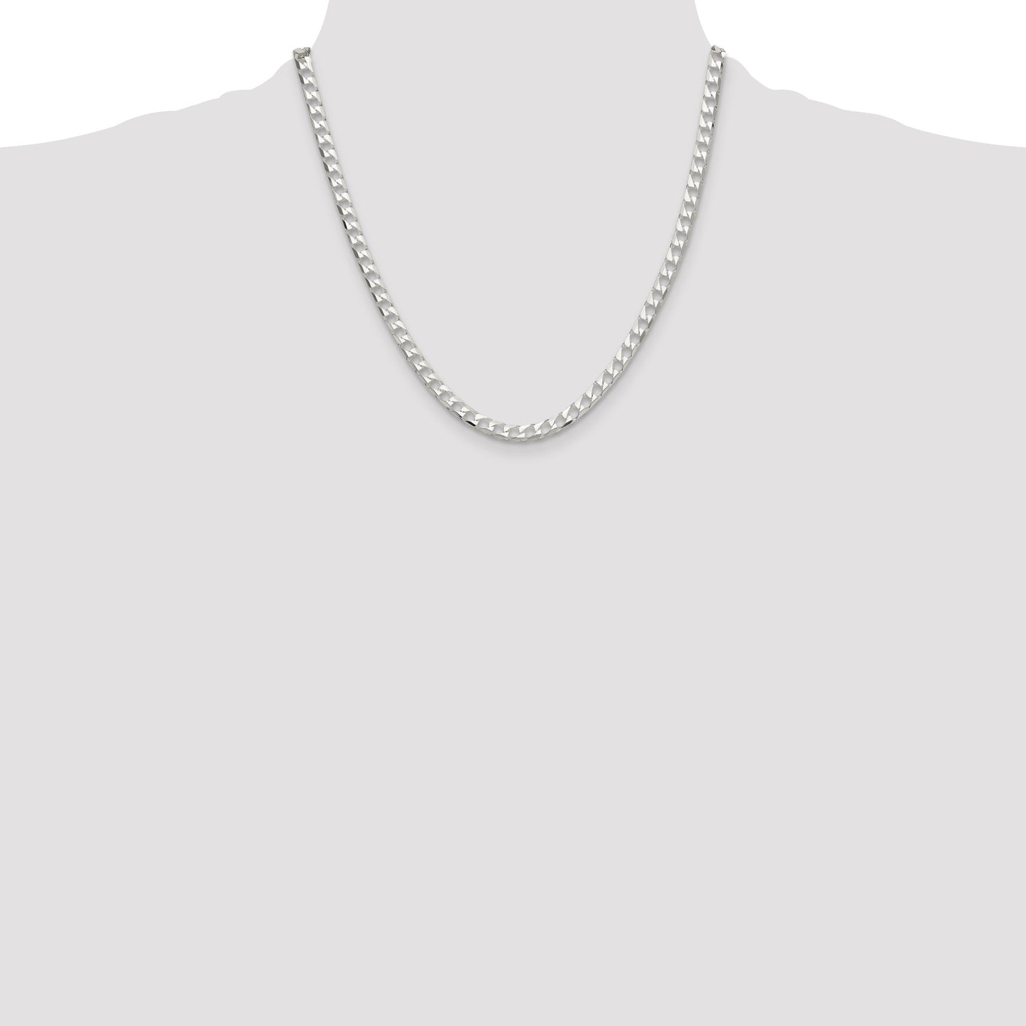 Sterling Silver 5mm D/C Square Curb Chain