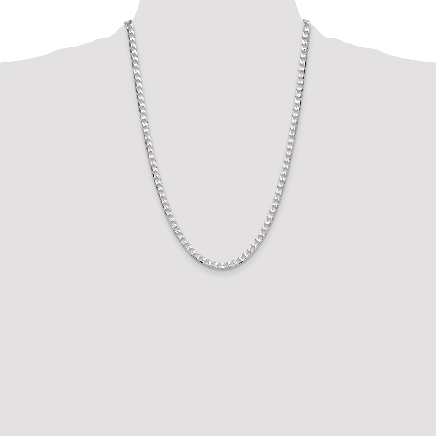 Sterling Silver 5mm D/C Square Curb Chain