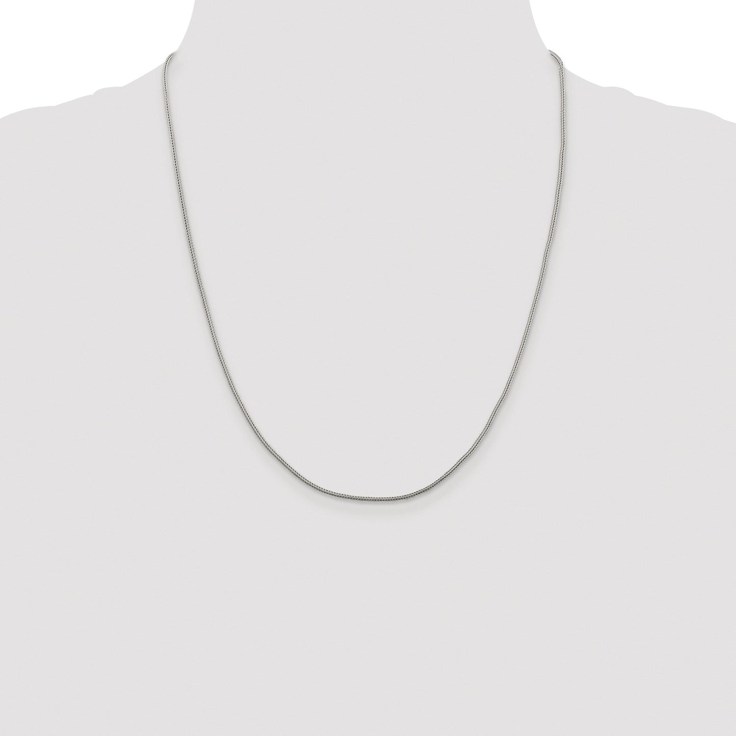 Sterling Silver Rhodium-plated 1.25mm Diamond-cut Round Franco Chain