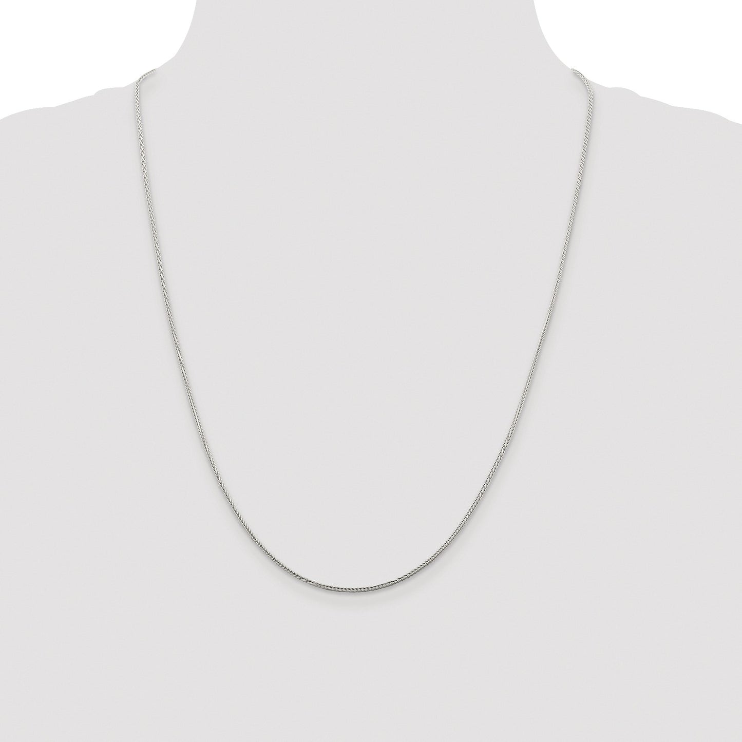 Sterling Silver Rhodium-plated 1.45mm Diamond-cut Round Franco Chain