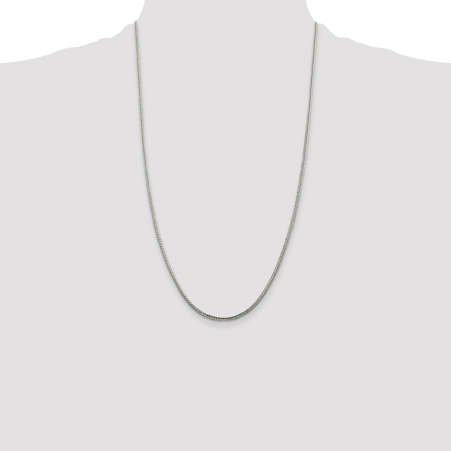 Sterling Silver 2mm Diamond-cut Round Franco Chain