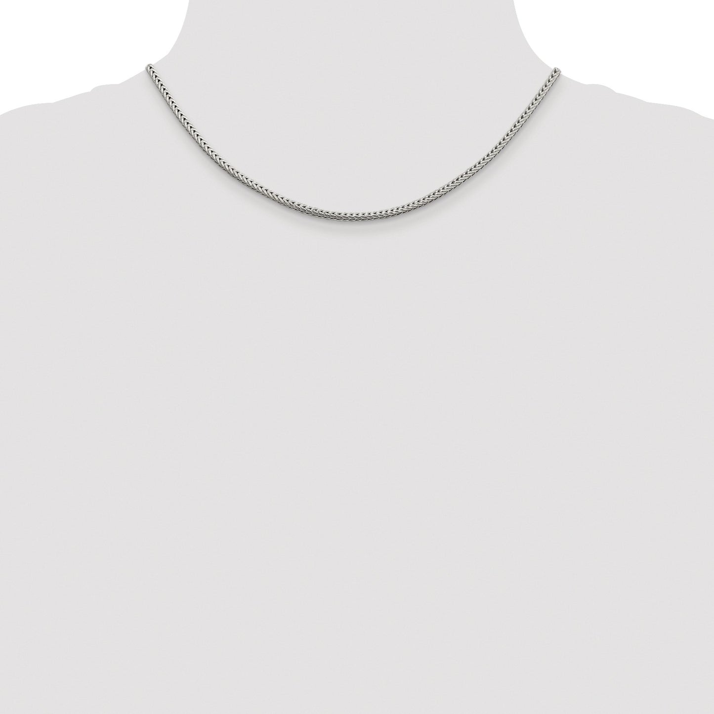 Sterling Silver Rhodium-plated 2.5mm Diamond-cut Round Franco Chain