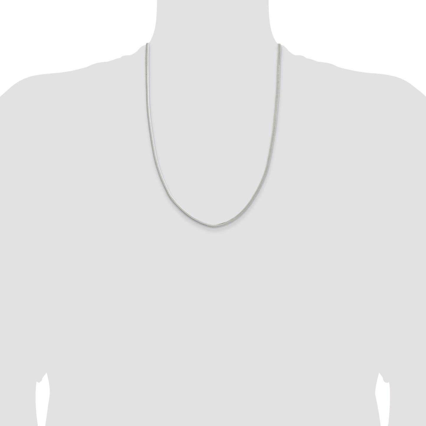 Sterling Silver 3.3mm Flat Oval Snake Chain