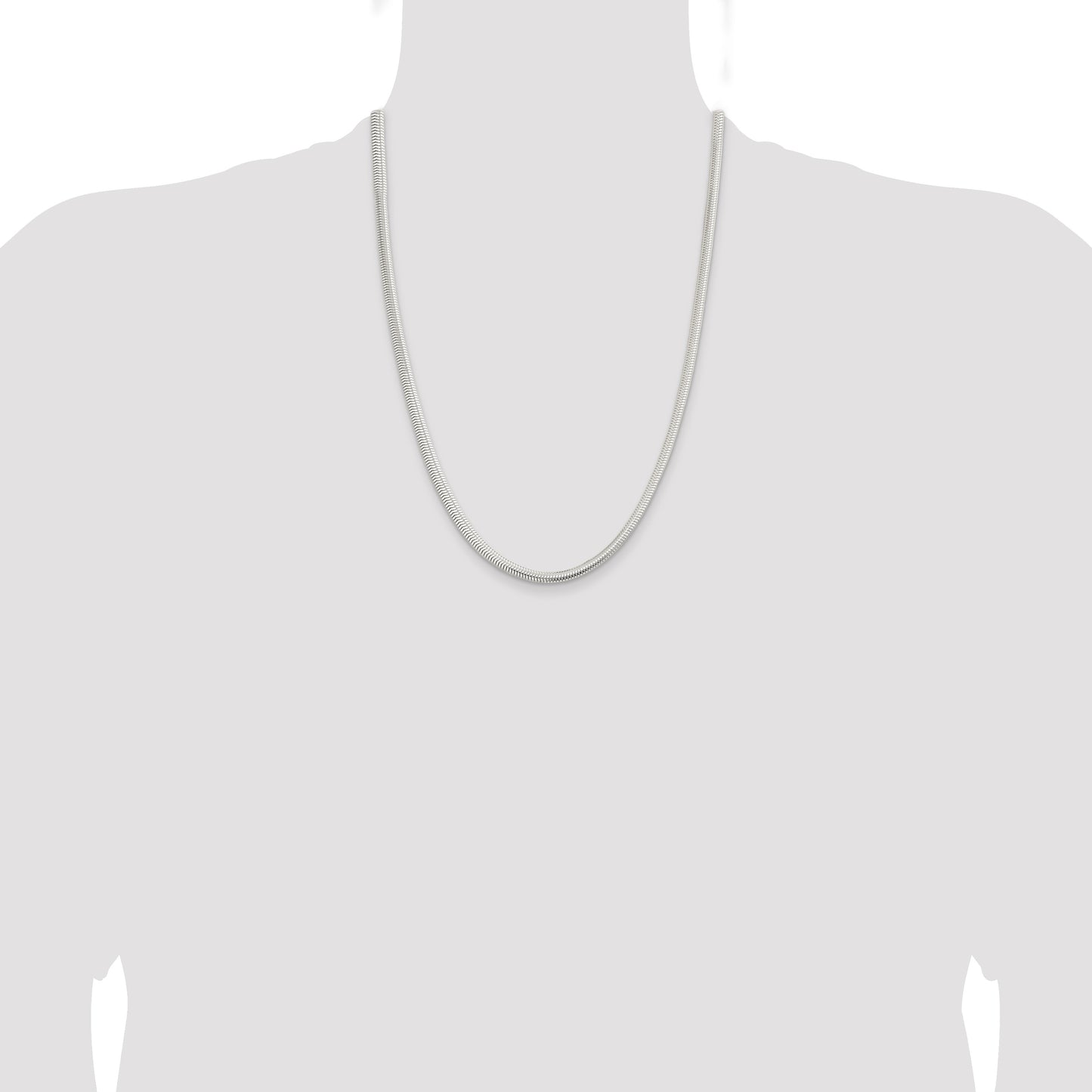 Sterling Silver 5mm 6-sided Oval Snake Chain