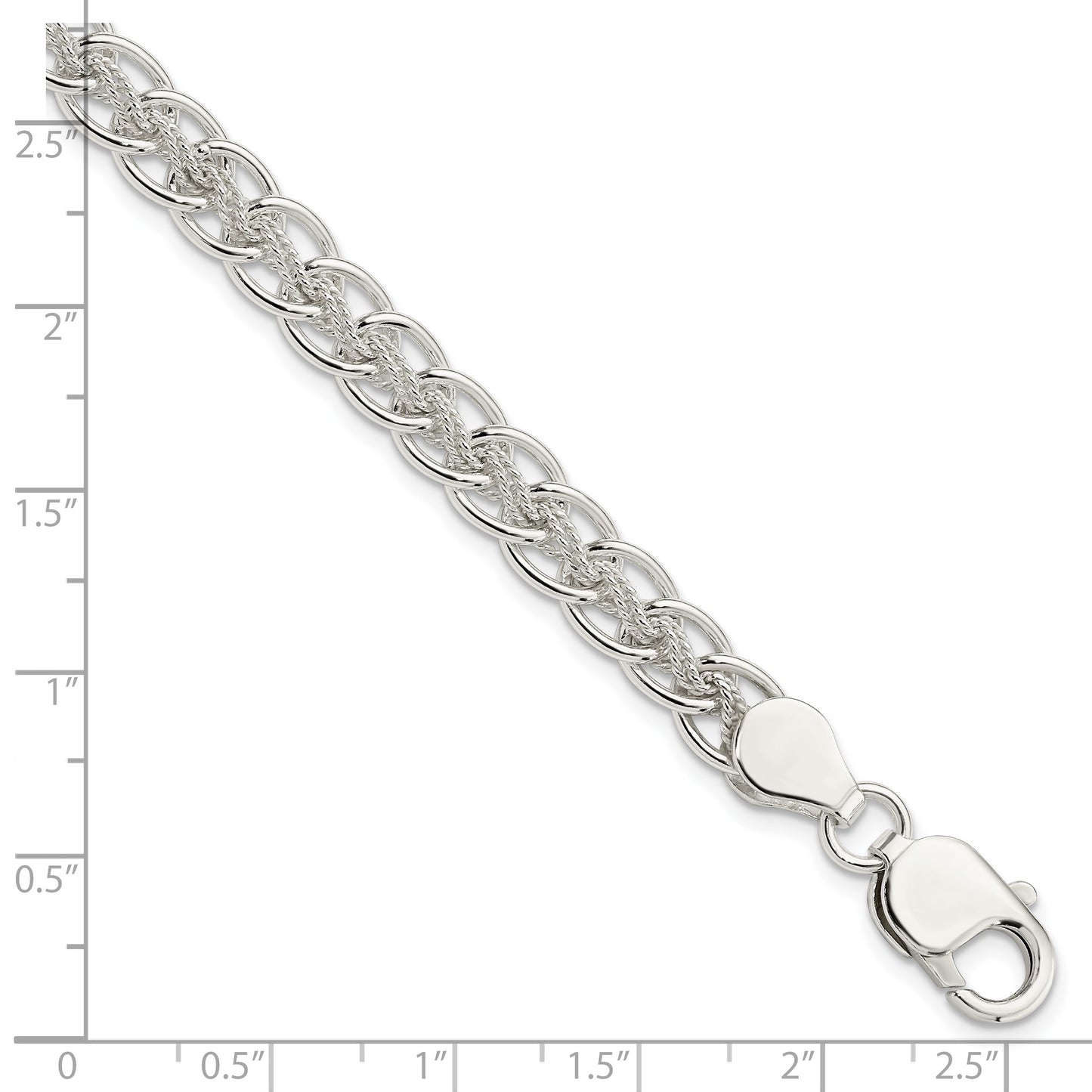 Sterling Silver Polished and Textured Fancy Bracelet