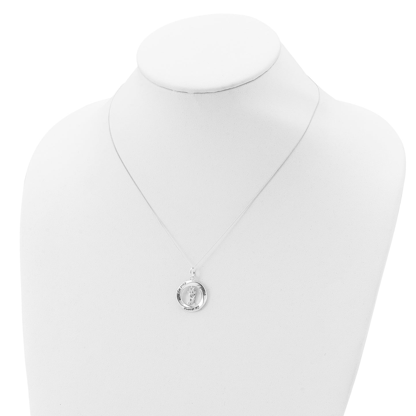 Sterling Silver CZ FIRST MY MOM, FOREVER MY FRIEND Necklace