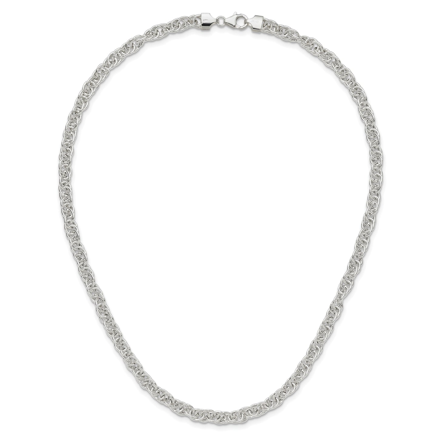 Sterling Silver Polished Fancy Link Necklace