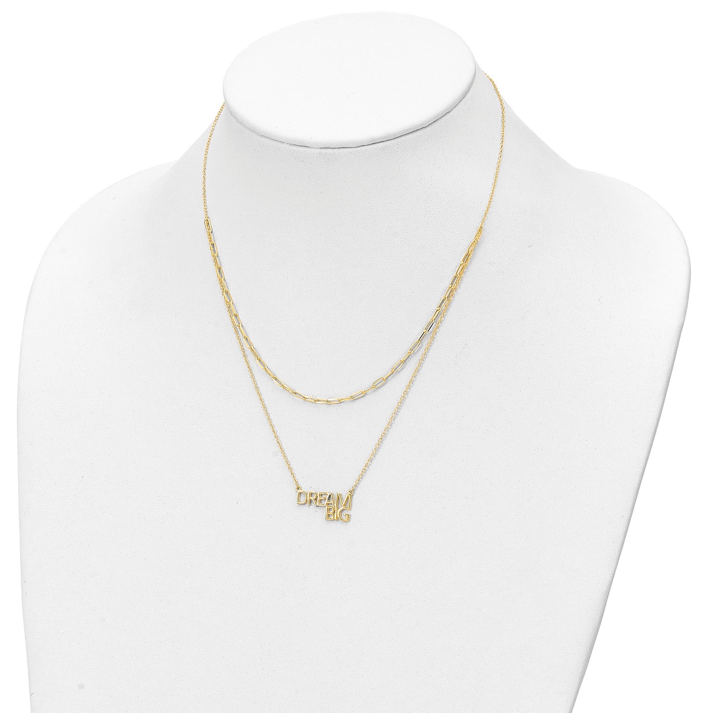 Sterling Silver Gold-tone Dream Big Double Necklace