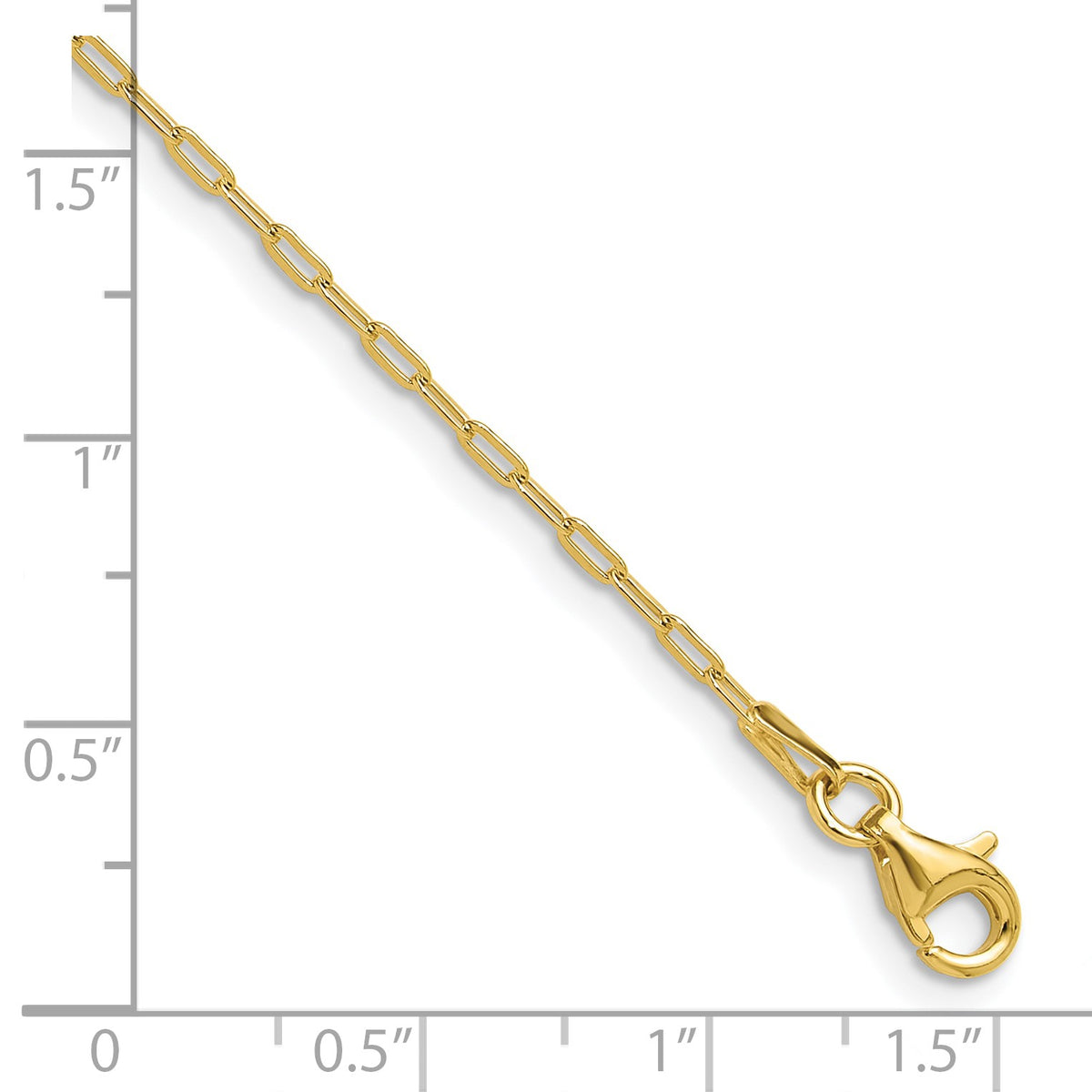 Sterling Silver Gold-plated 1.65mm Paperclip Link 16 inch with 2 inch Extension Necklace