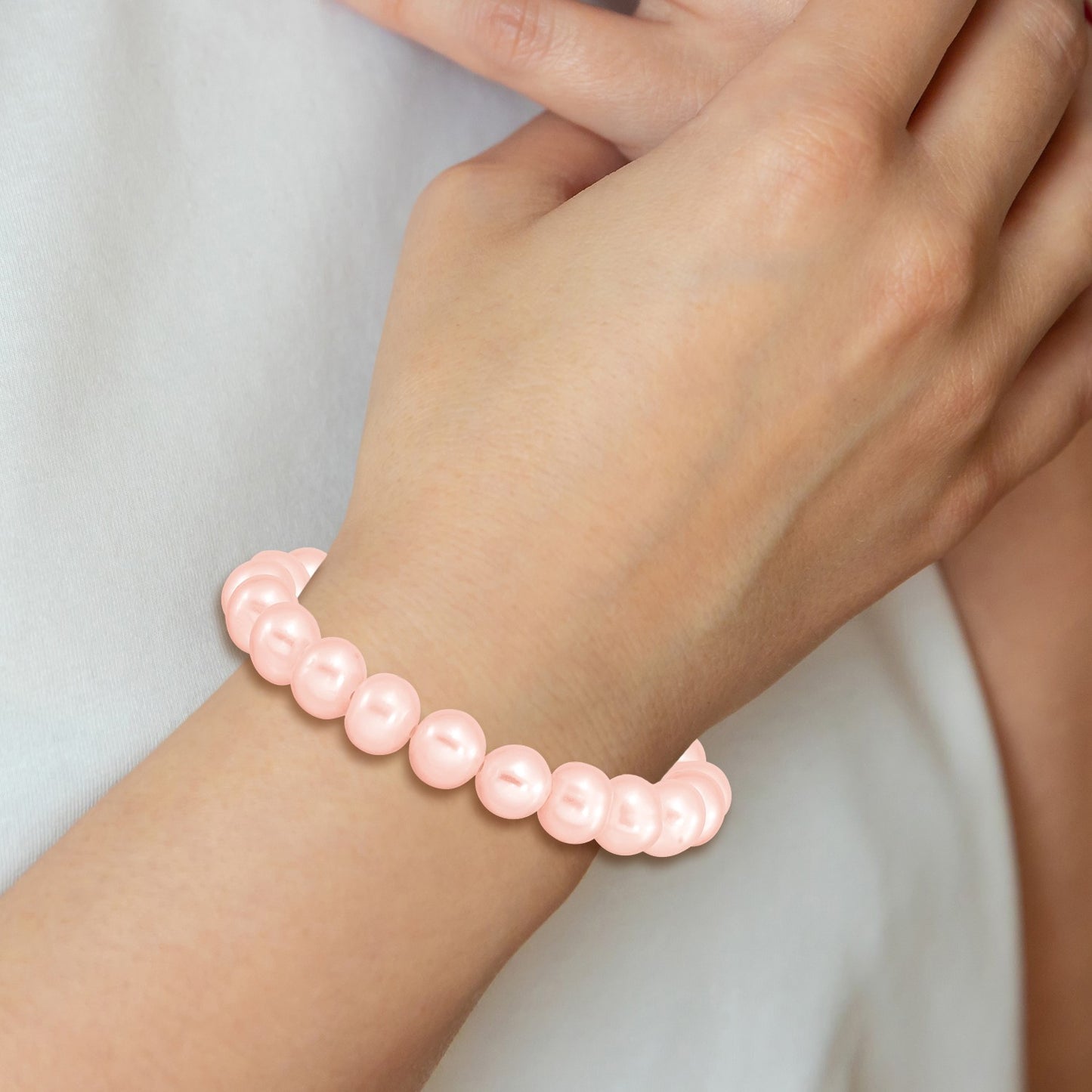 Madi K 5-6mm Pink Semi-Round Freshwater Cultured Pearl Xsmall Stretch Bracelet