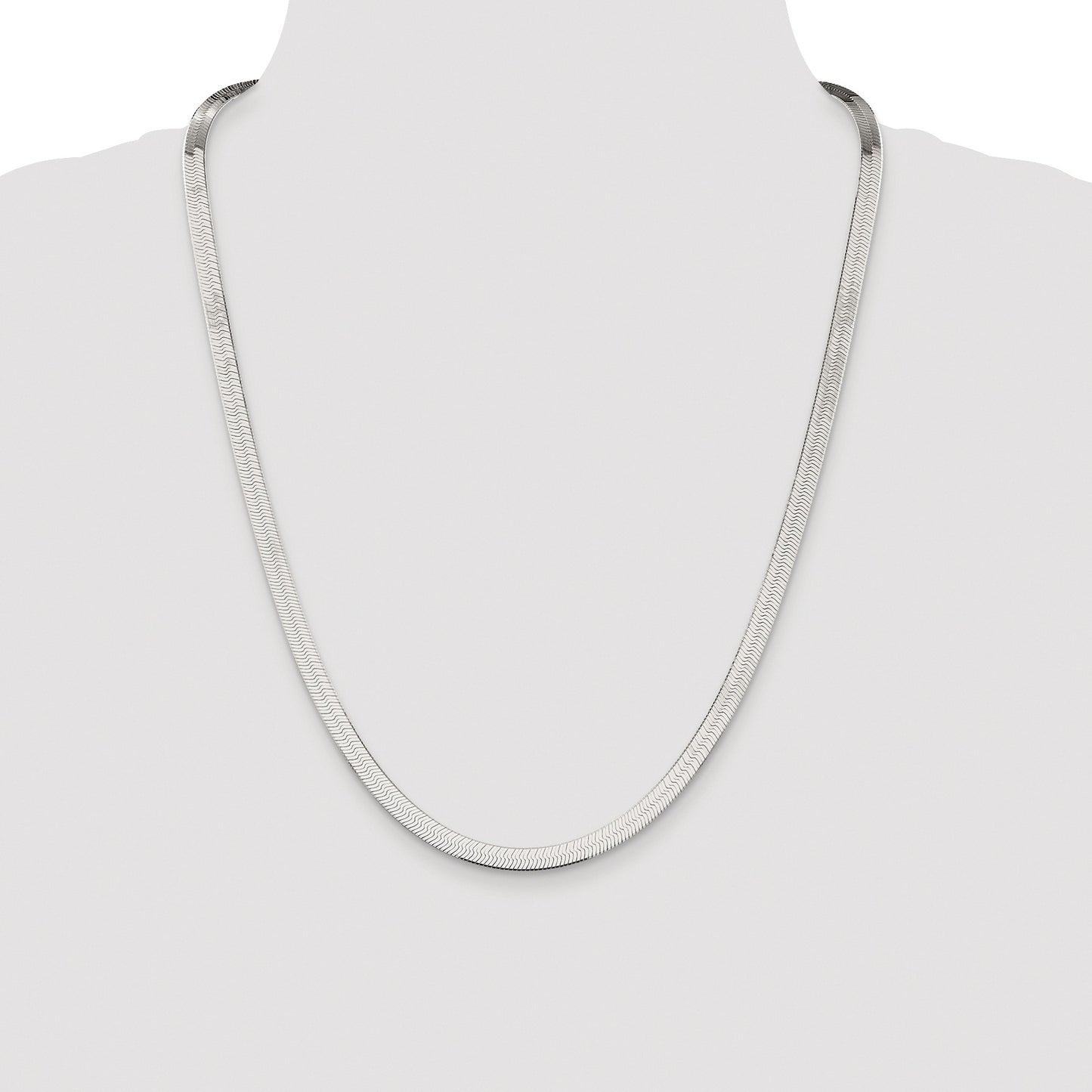 Sterling Silver Rhodium-plated 5.25mm Magic Herringbone Chain