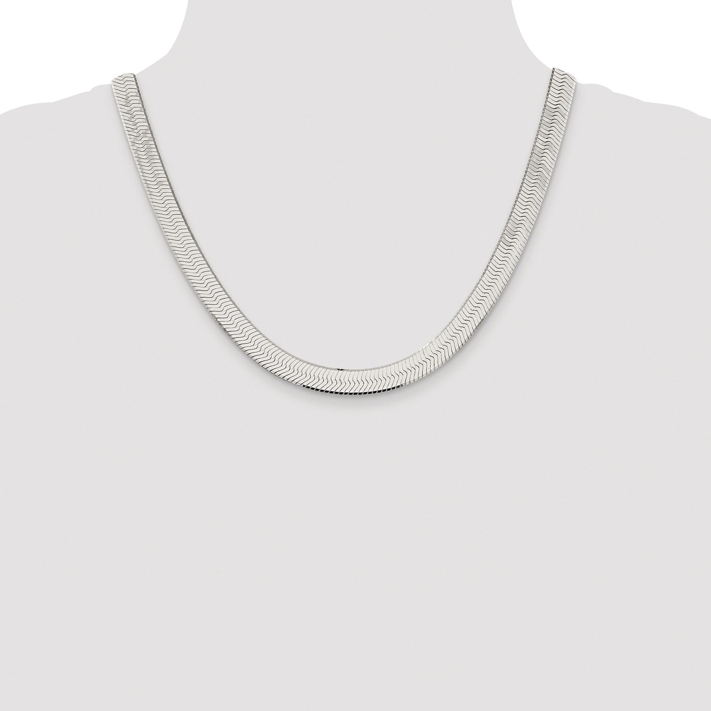 Sterling Silver Rhodium-plated 8.75mm Magic Herringbone Chain