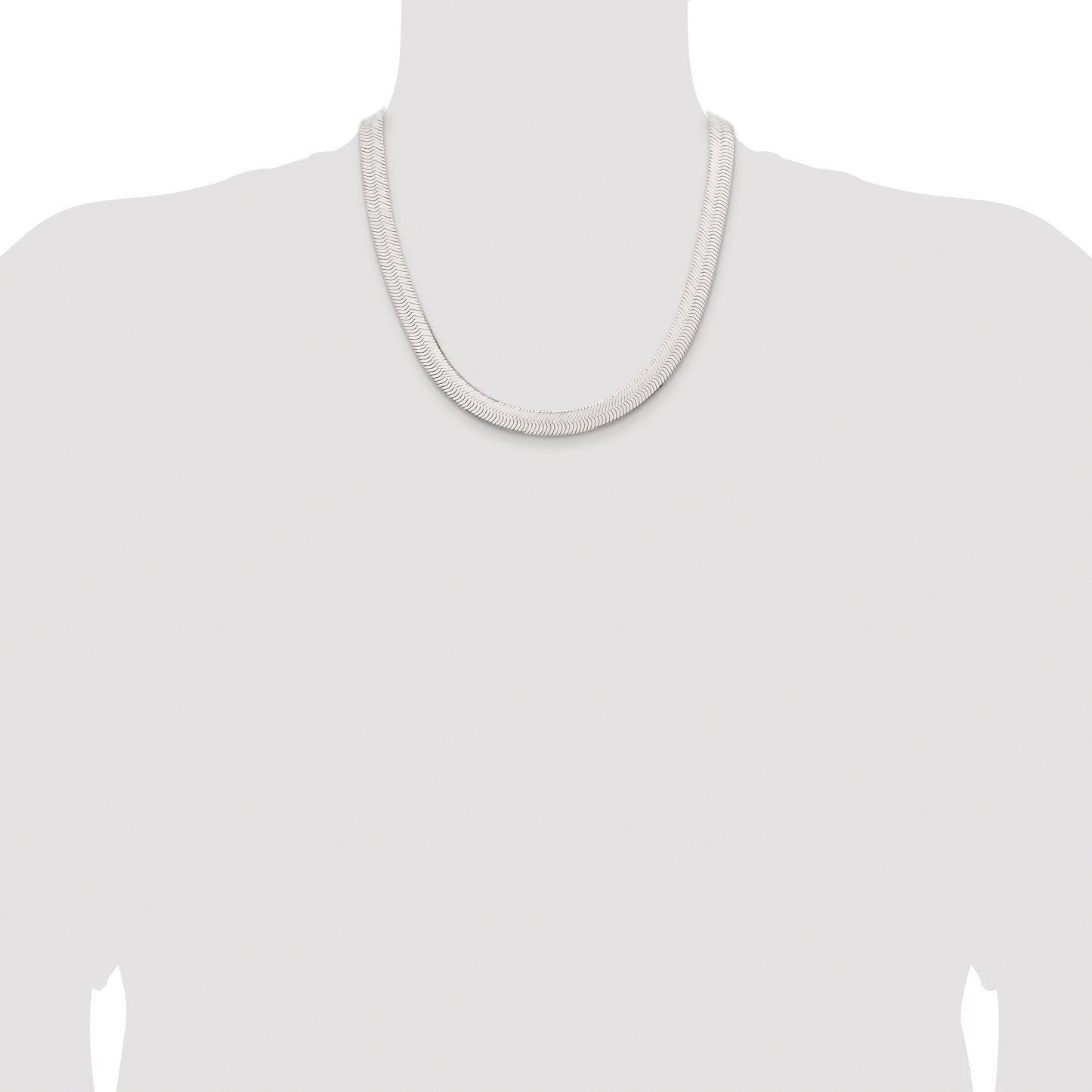 Sterling Silver Rhodium-plated 10.5mm Magic Herringbone Chain