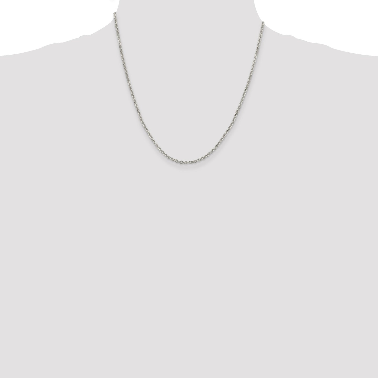 Sterling Silver 2.6mm Diamond-cut Rolo Cable Chain