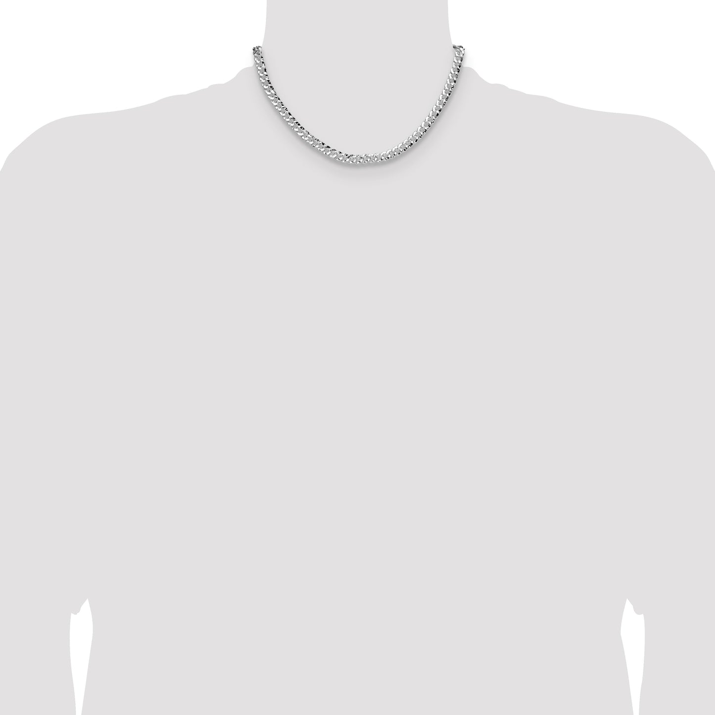 Sterling Silver 6.35mm Hammered Curb Chain
