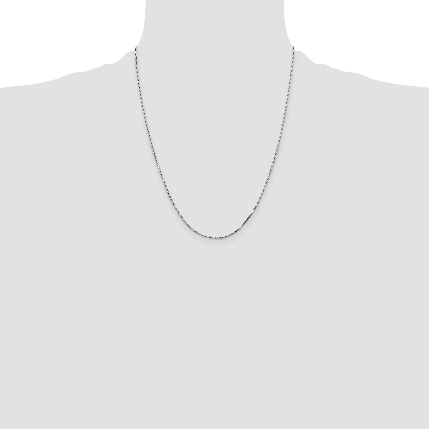 Sterling Silver 1mm Round Box Chain w/4in ext.