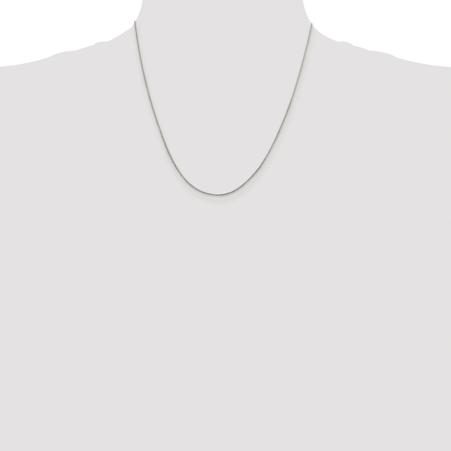 Sterling Silver Rhodium-plated 1mm Round Box Chain