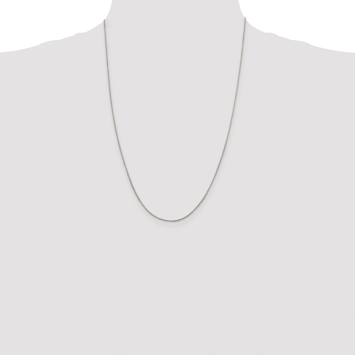 Sterling Silver Rhodium-plated 1mm Round Box Chain