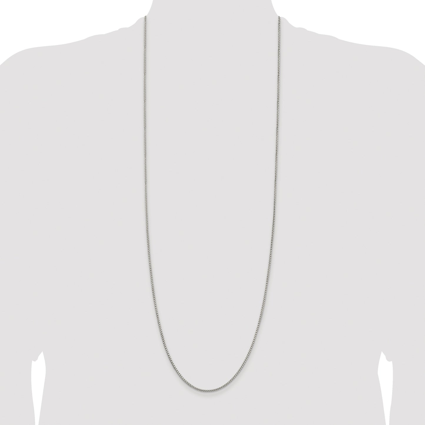 Sterling Silver Rhodium-plated 1.75mm Round Box Chain