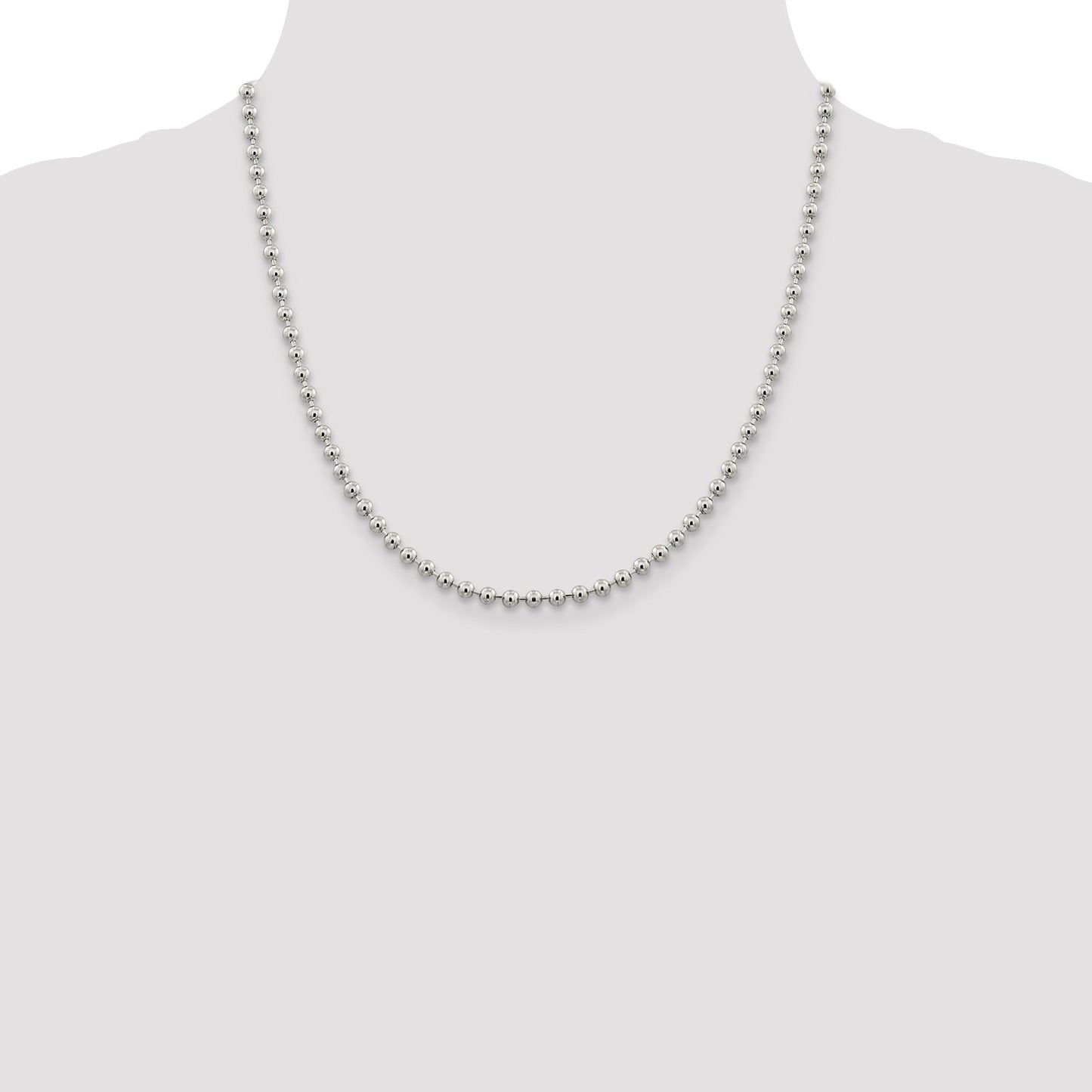 Sterling Silver 4mm Beaded Chain
