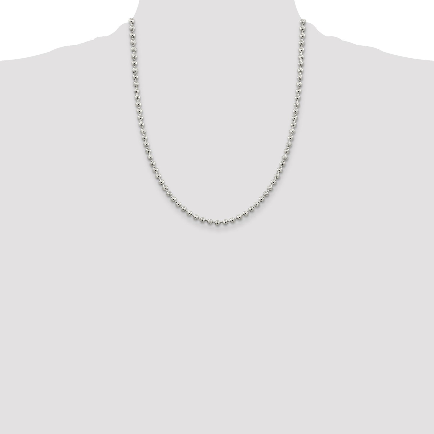 Sterling Silver 4mm Beaded Chain