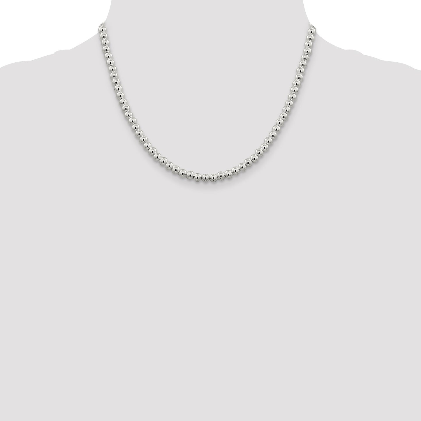 Sterling Silver 5mm Beads on Box Chain