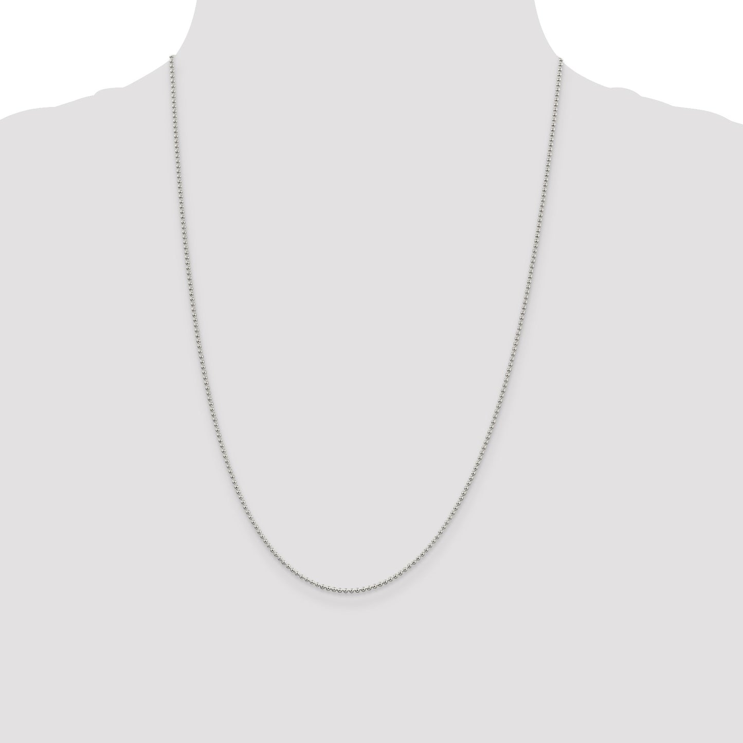 Sterling Silver 1.5mm Beaded Chain