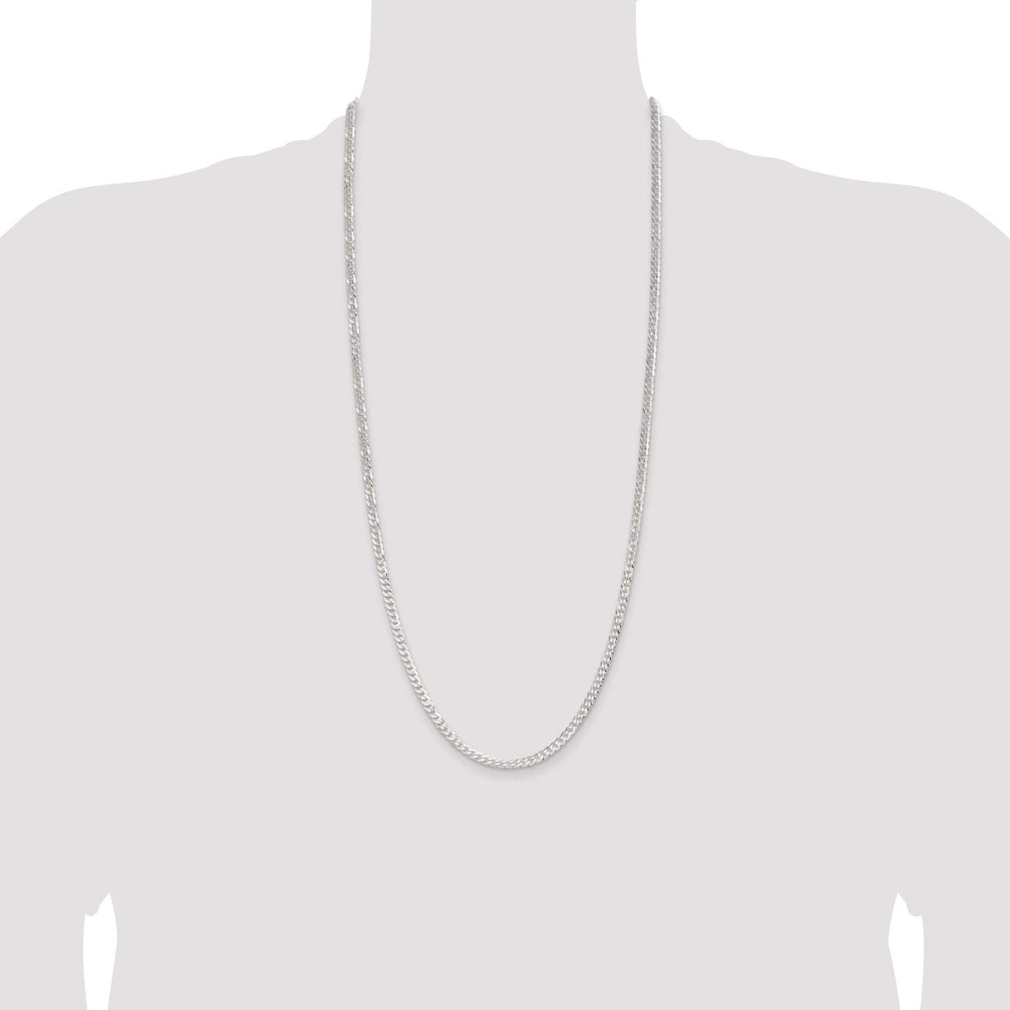 Sterling Silver 3.8mm Flat Curb Chain