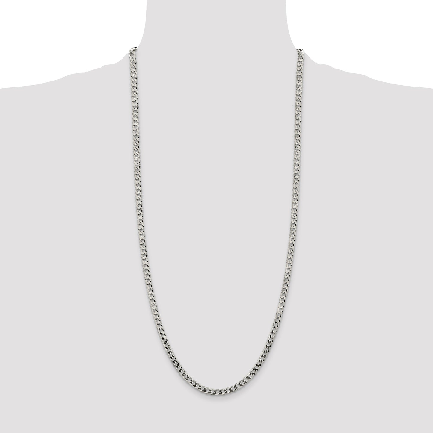 Sterling Silver 4.7mm Flat Curb Chain