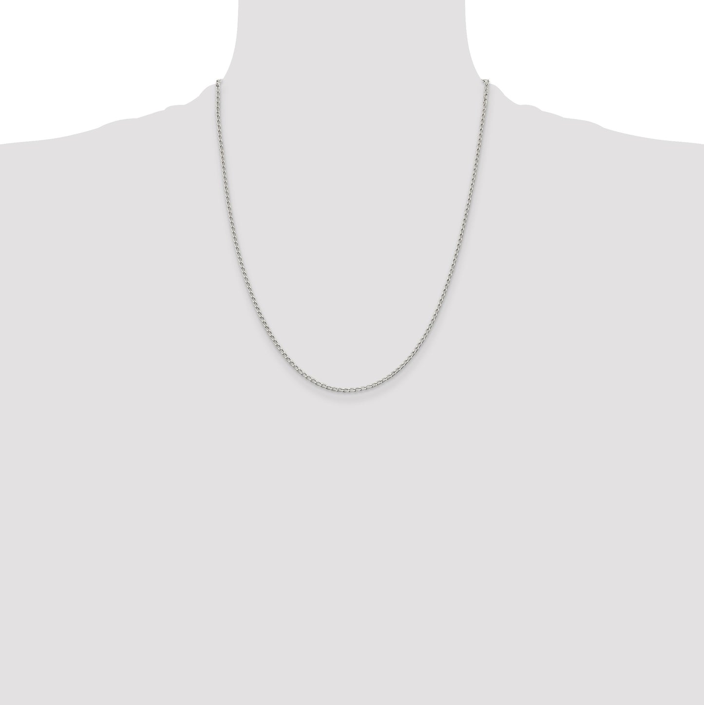 Sterling Silver 1.5mm Open Elongated Link Chain