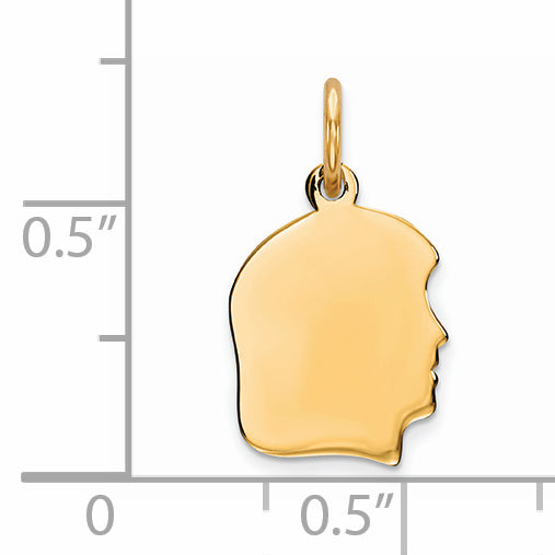Sterling Silver GP Engravable Girl Polished Disc Charm