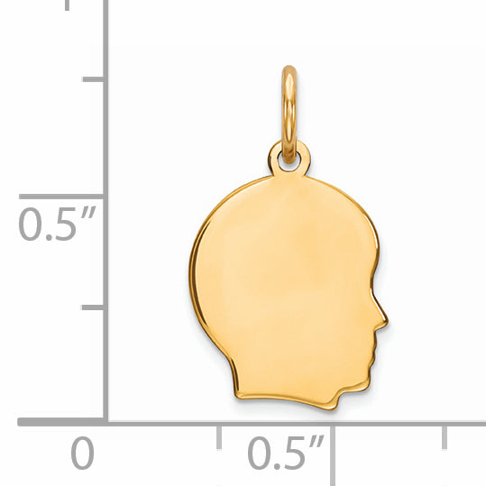 Sterling Silver GP Engravable Boy Polished Disc Charm